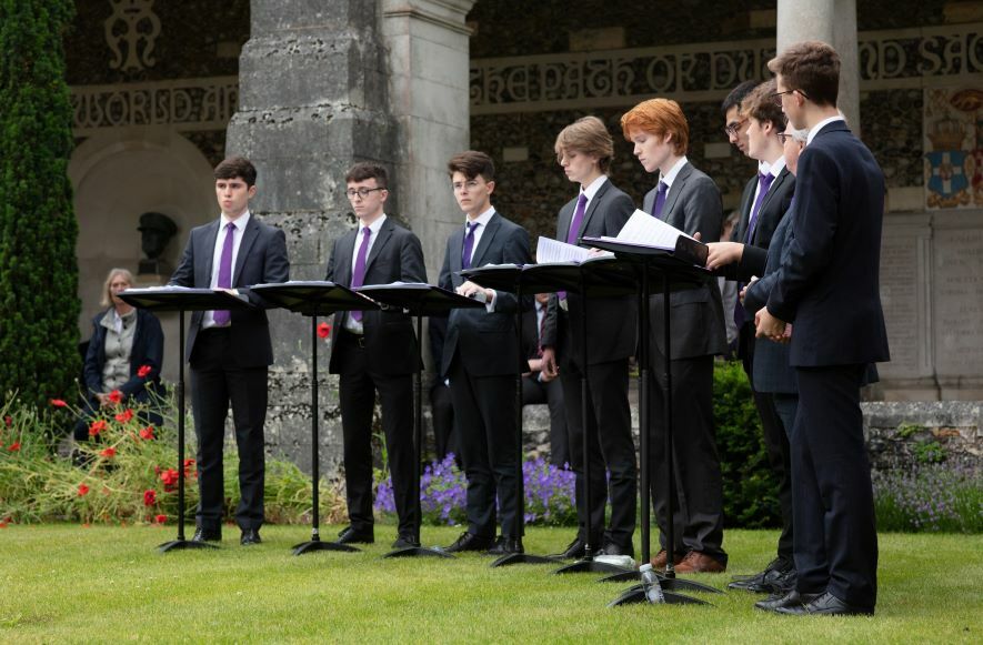 Group in War Cloister 